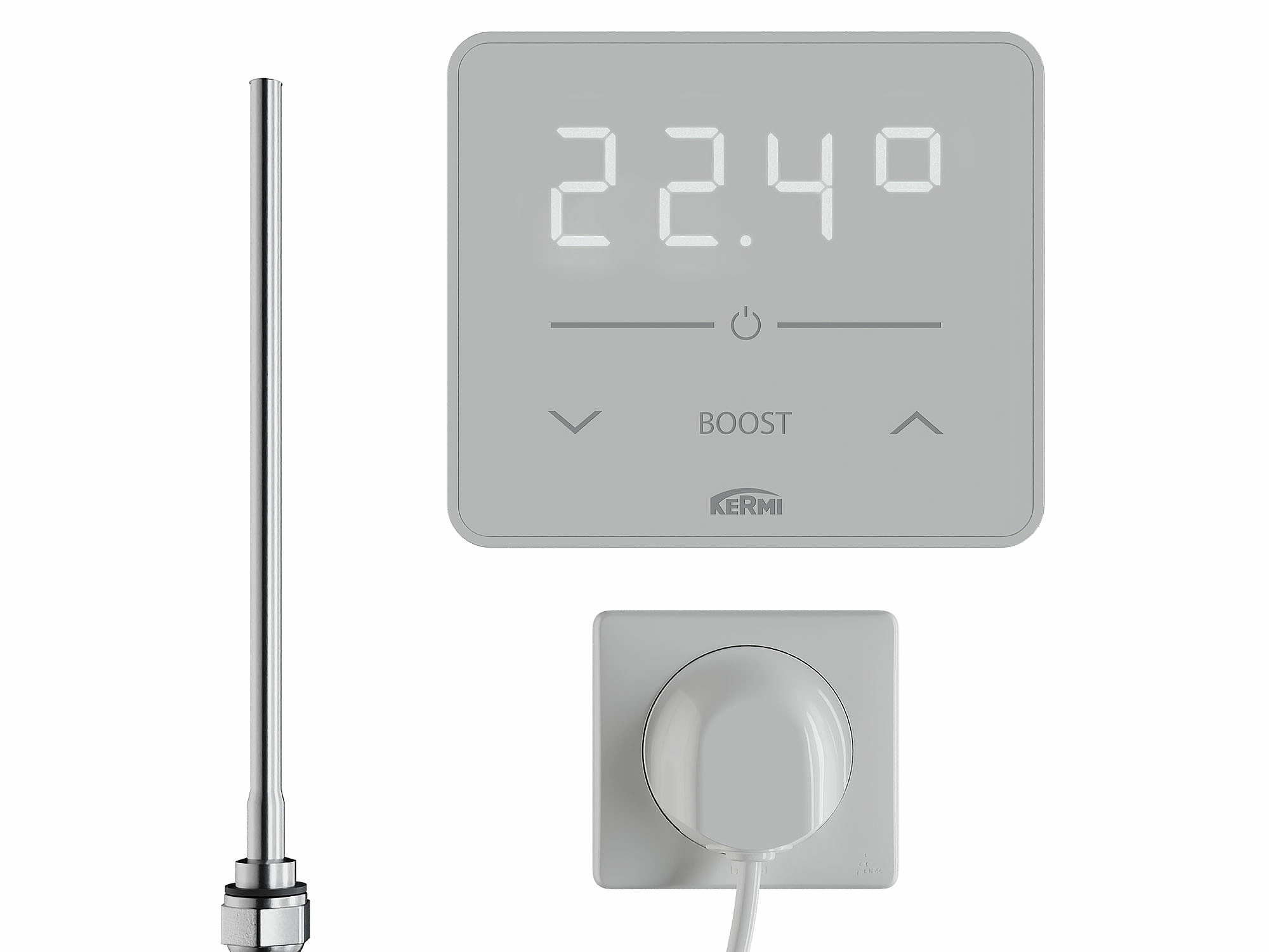 Wall Radio Standard (WRS) Regler - Wandauslass inklusive Funkempfänger, einem elektronisch geregelten Heizstab und dem WRS Regler