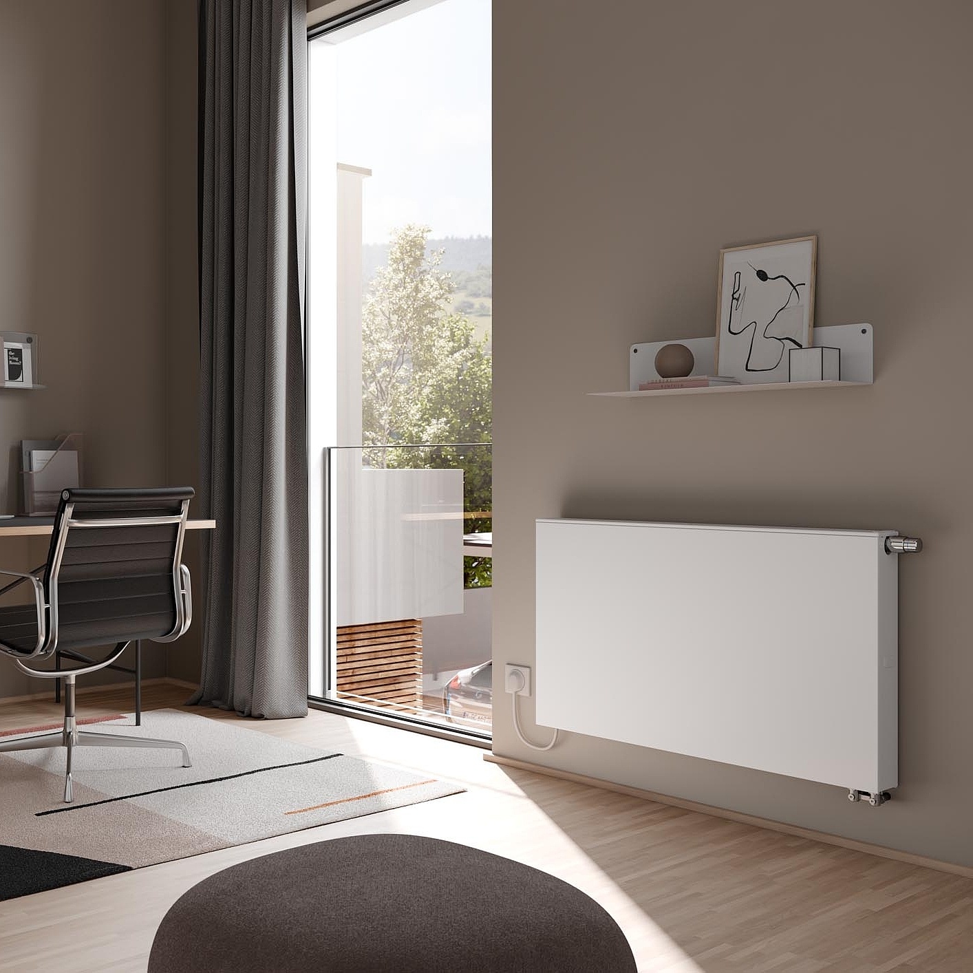 Kermi x-flair Plan steel panel radiators with a planar surface.