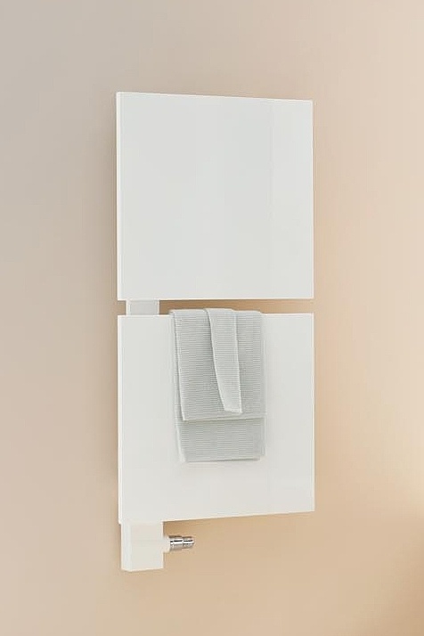 The Kermi Signo bathroom and home radiator consists of up to three square panel modules.